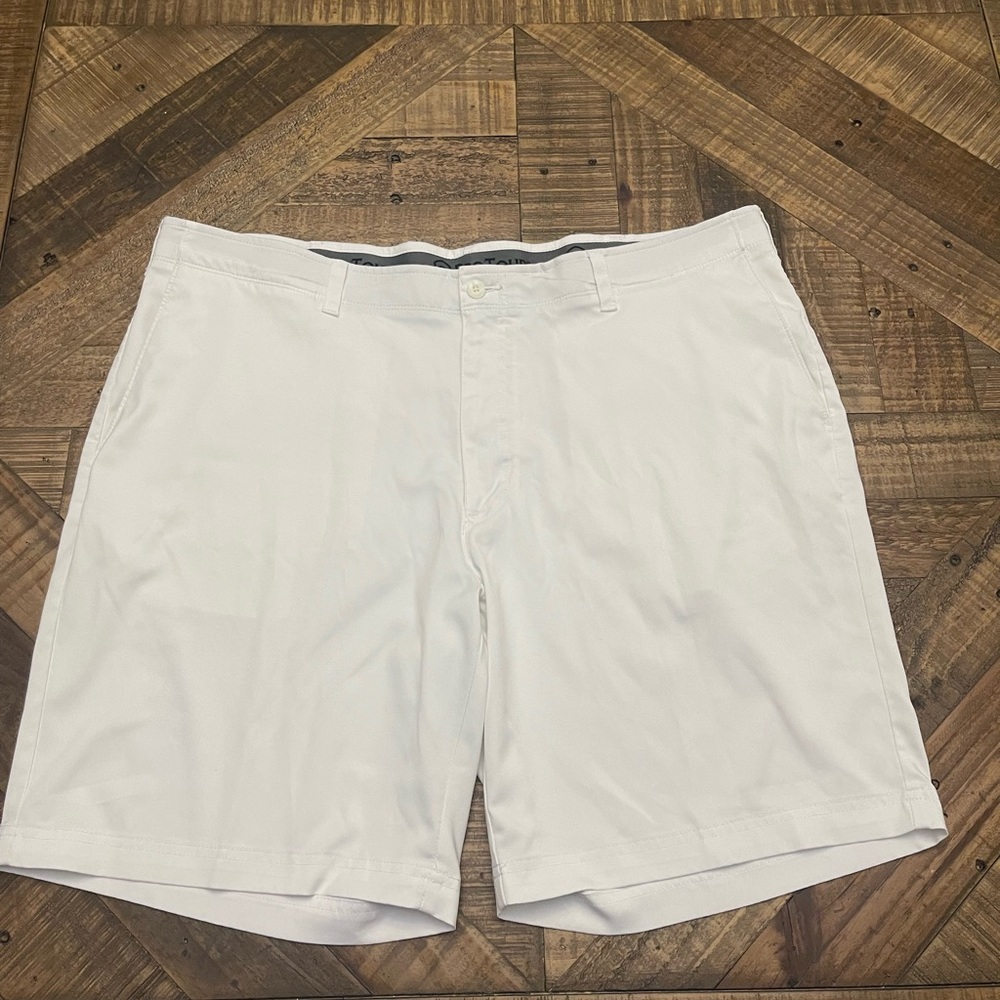 Protour white flat front golf shorts